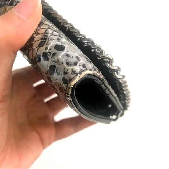 Rare Stella McCartney Metallic Silver & Gold Python Falabella Small Flap Wallet✨ - Picture 5 of 11